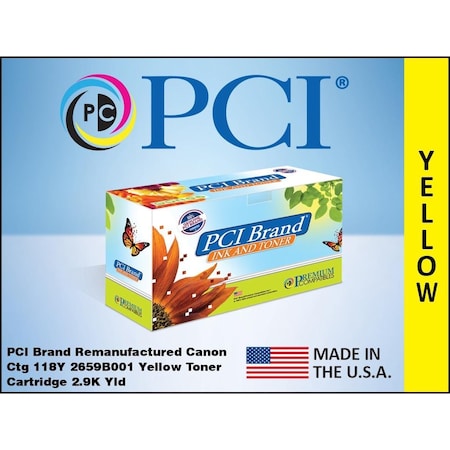 Pci Pci Canon Cartridge 118 2659B001Aa Yellow Toner Cartridge 2.9K Yld 2659B001AA-PCI